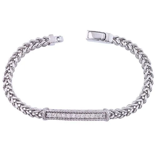 Diamond Bar Bracelet in 14K White Gold