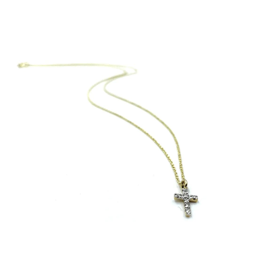 Diamond Cross on 14k Gold Necklace