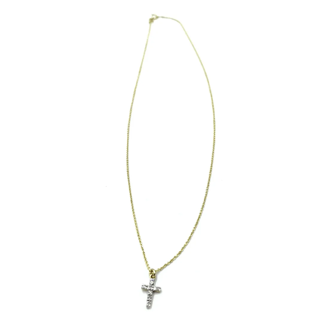 Diamond Cross on 14k Gold Necklace