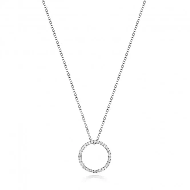 Diamond Jewellery 18ct White Gold 0.25ct Diamond Circle Necklace NDQ120W