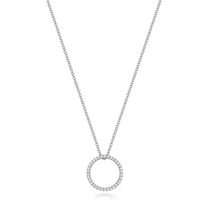 Diamond Jewellery 18ct White Gold 0.25ct Diamond Circle Necklace NDQ120W