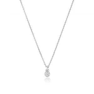 Diamond Jewellery 18ct White Gold Diamond Rubover Necklace NDQ151W