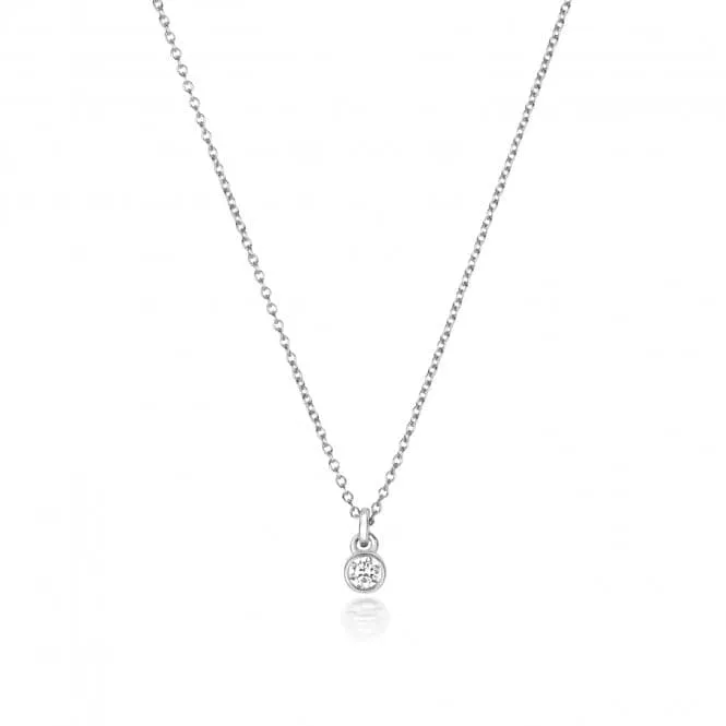 Diamond Jewellery 18ct White Gold Diamond Rubover Necklace NDQ151W