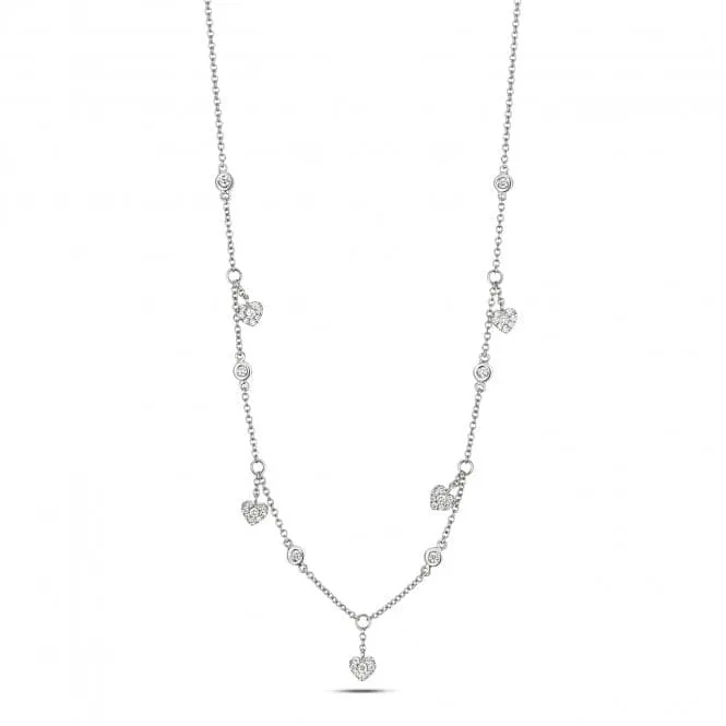 Diamond Jewellery 18ct White Gold Heart Necklace NDQ140W