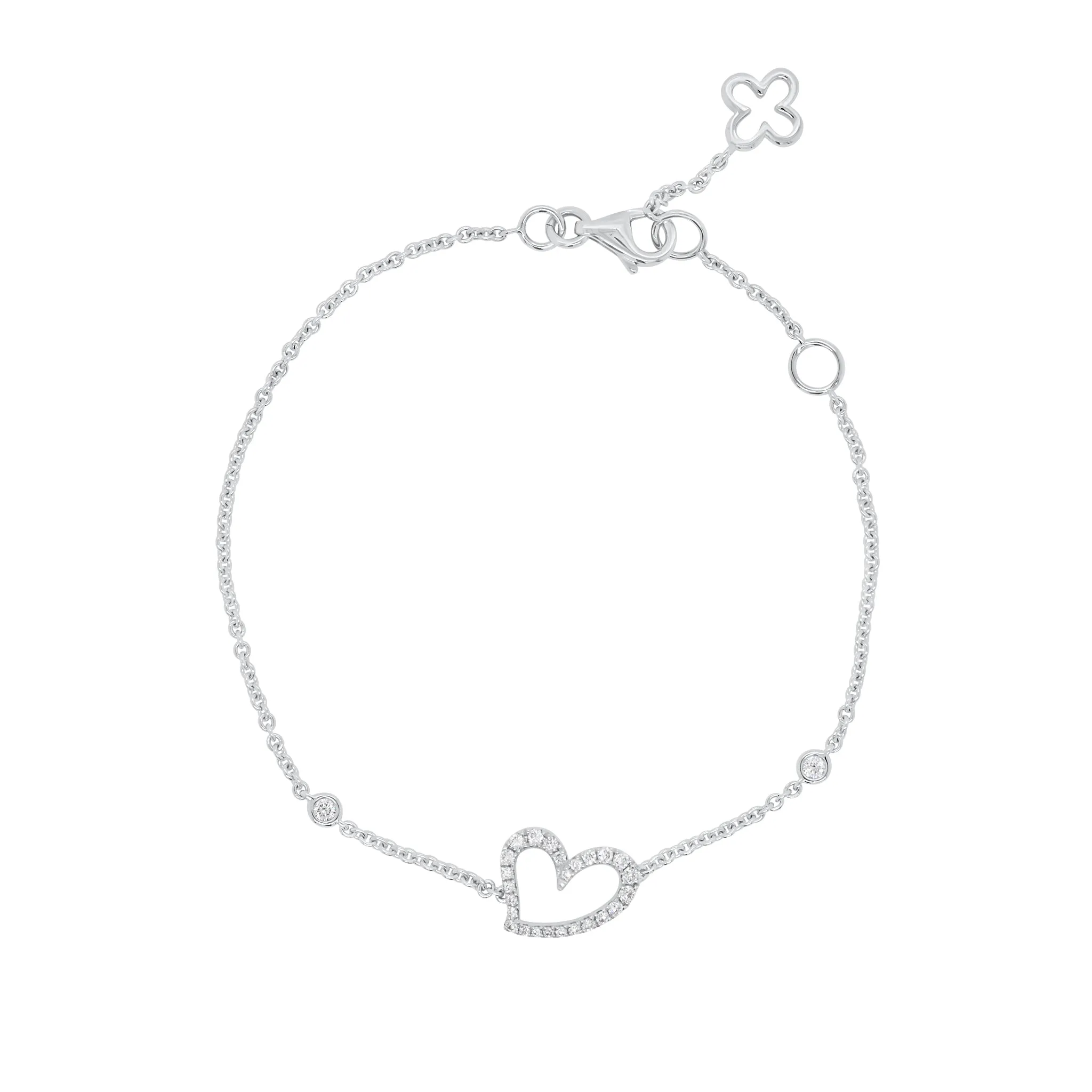 Diamond Open Heart Fashion Bracelet