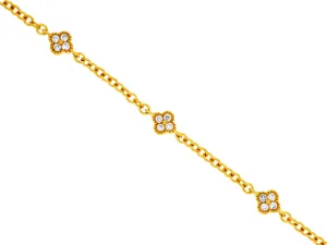 Diamond Quatrefoil Station Bracelet