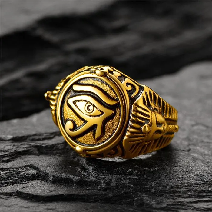 Egyptian Eye of Horus Signet Ring For Men