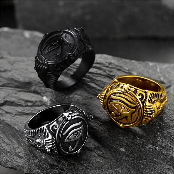 Egyptian Eye of Horus Signet Ring For Men