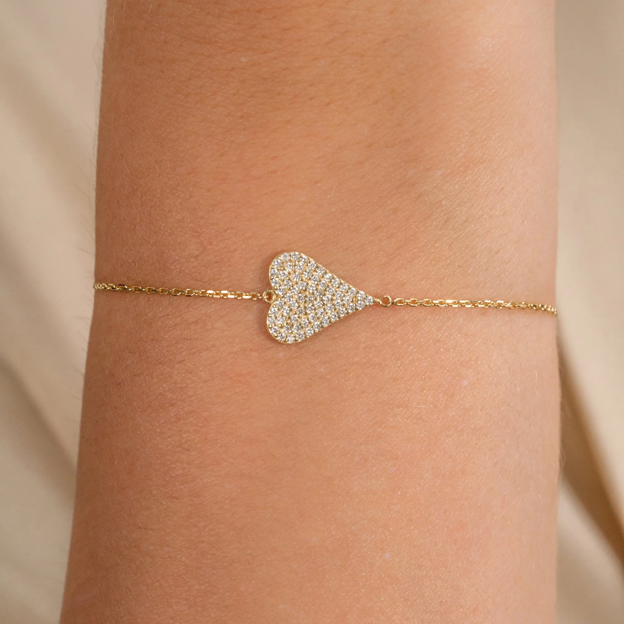 Elongated Diamond Heart Bracelet, Natalie