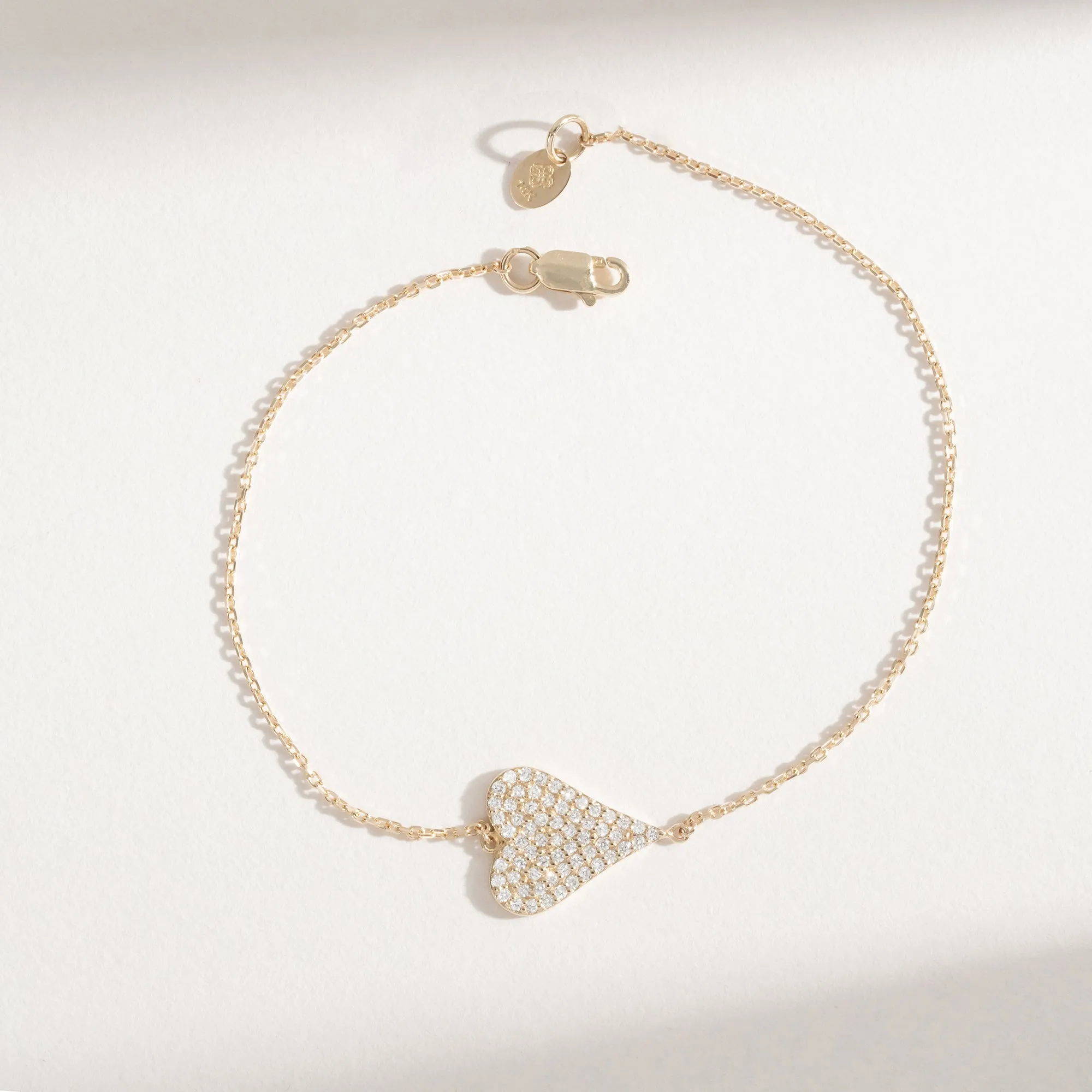 Elongated Diamond Heart Bracelet, Natalie