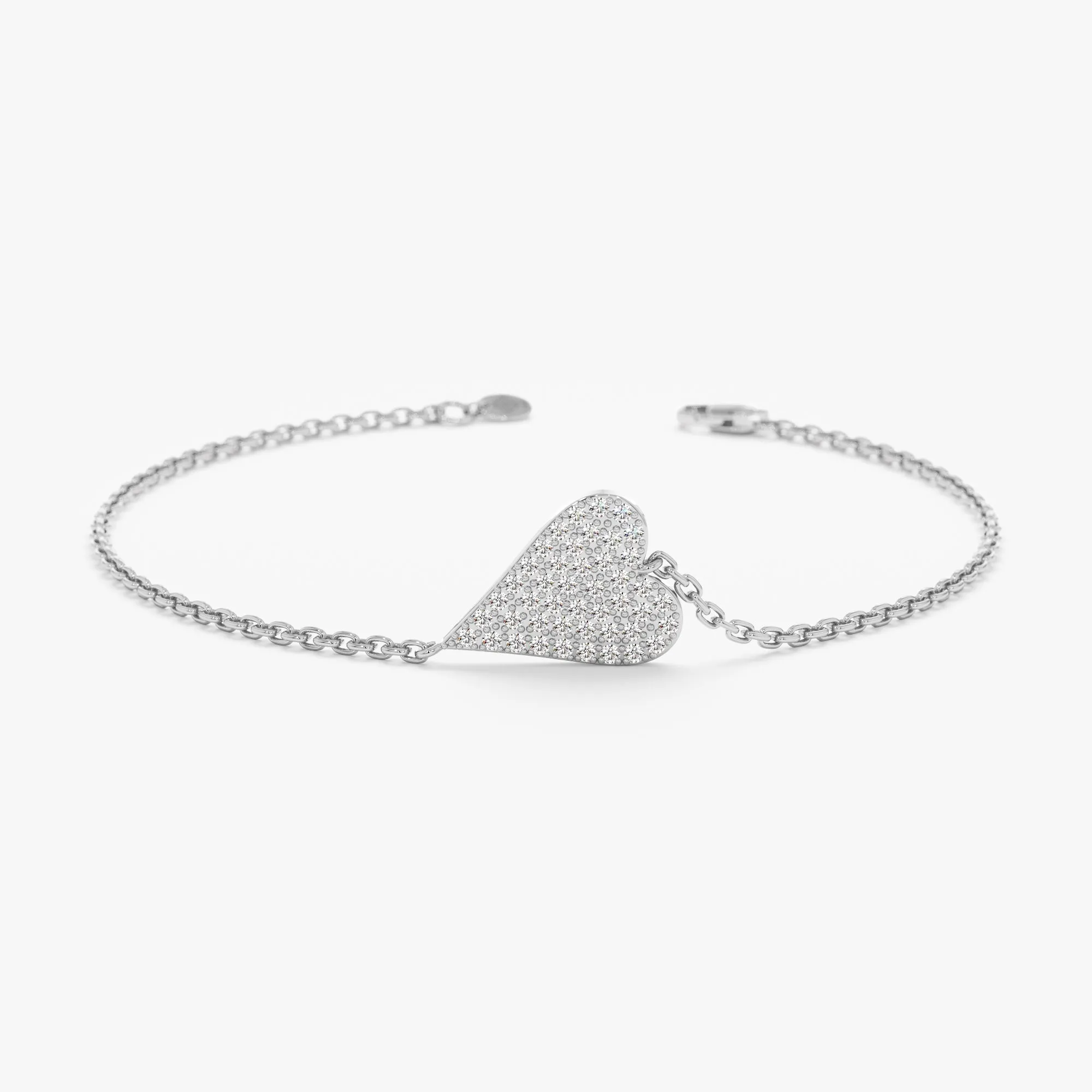 Elongated Diamond Heart Bracelet, Natalie