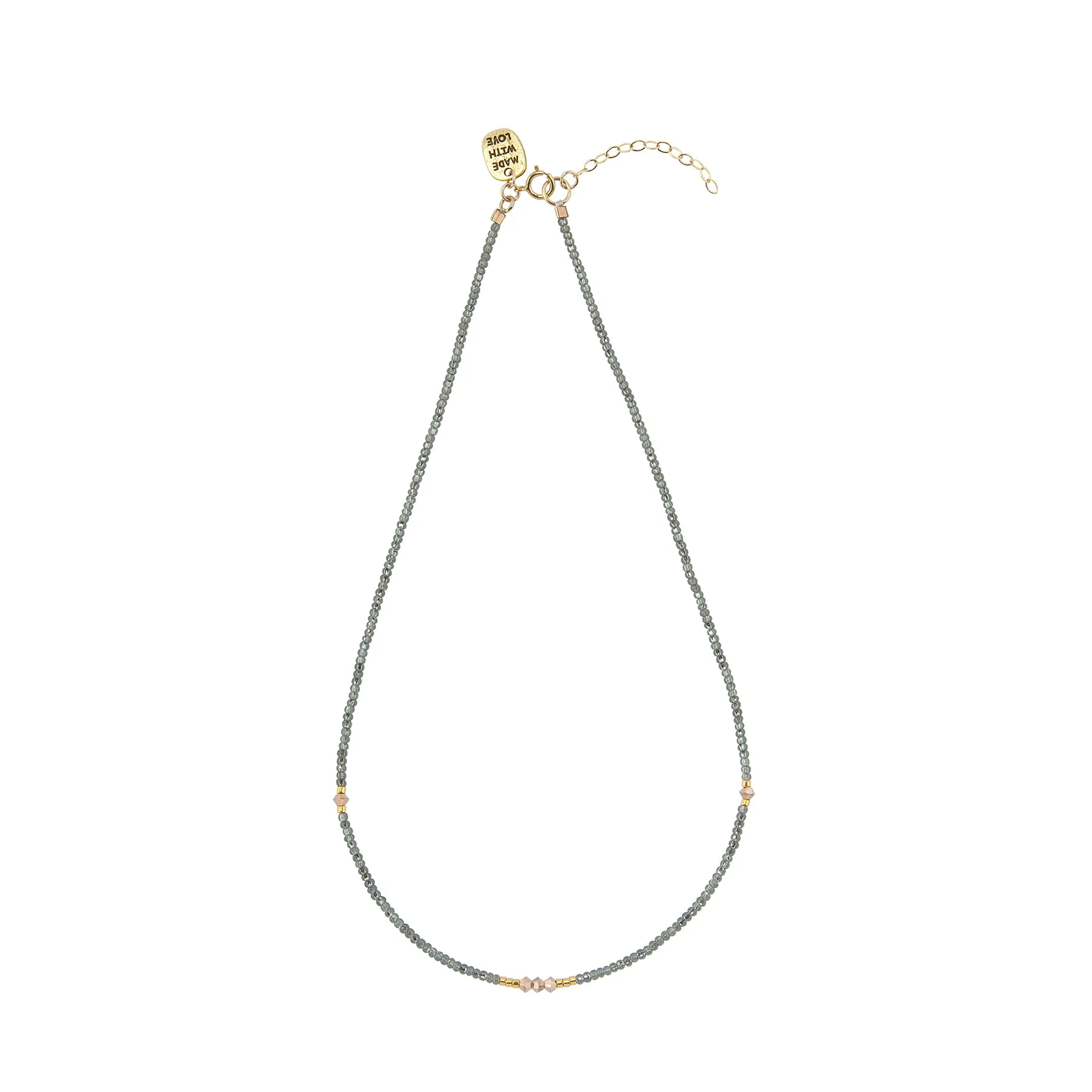 Endito Crystal Necklace - SHINY GRAPHITE/GOLD