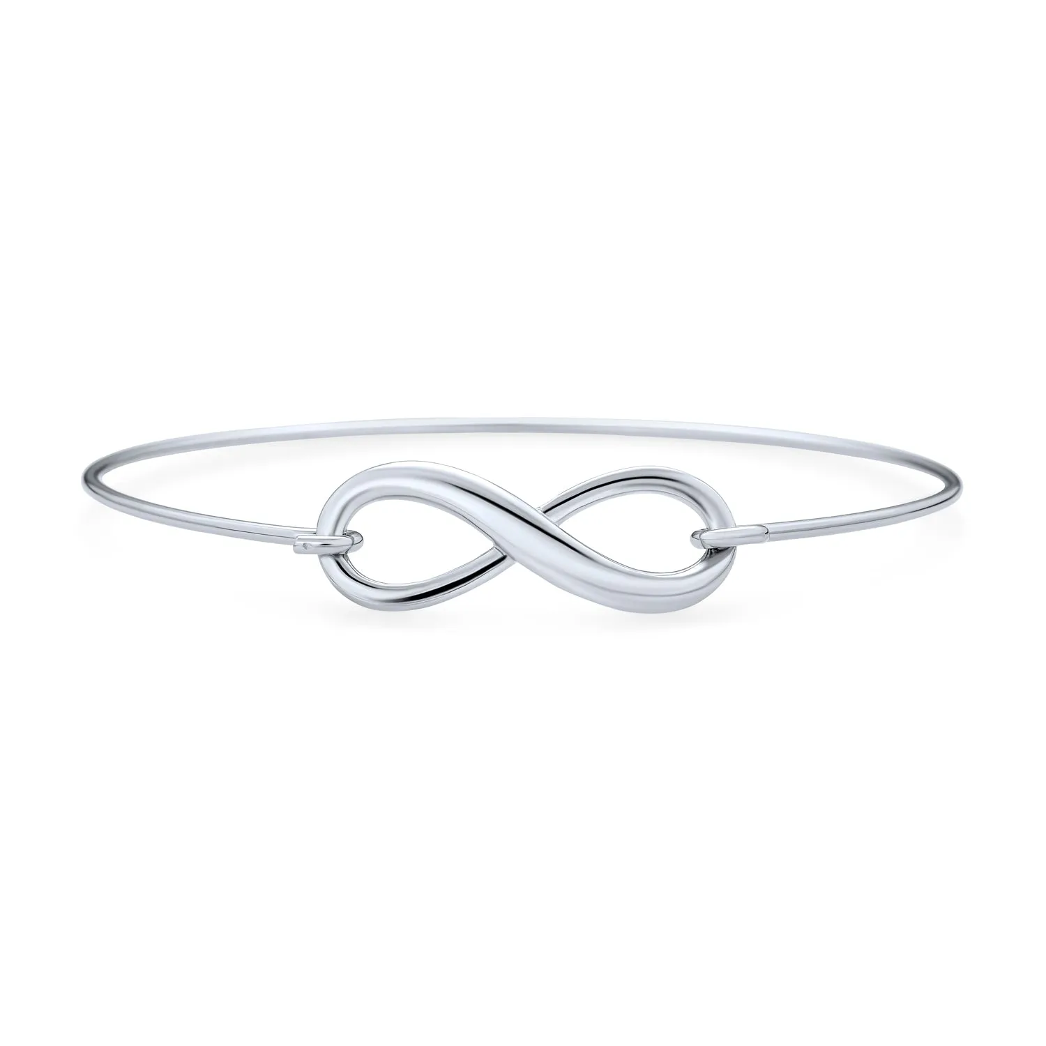 Eternal Love Knot Infinity Heart Bangle Bracelet .925 Sterling Silver