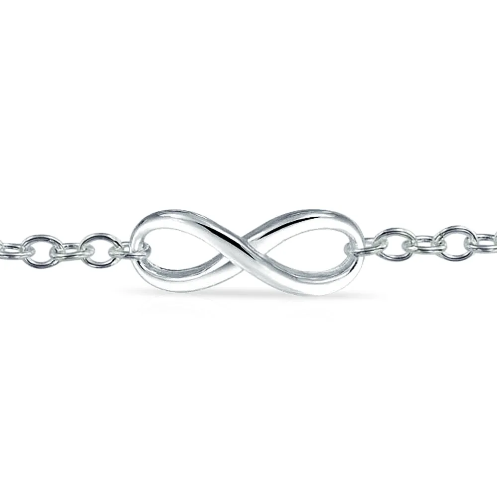 Eternal Love Knot Infinity Heart Bangle Bracelet .925 Sterling Silver