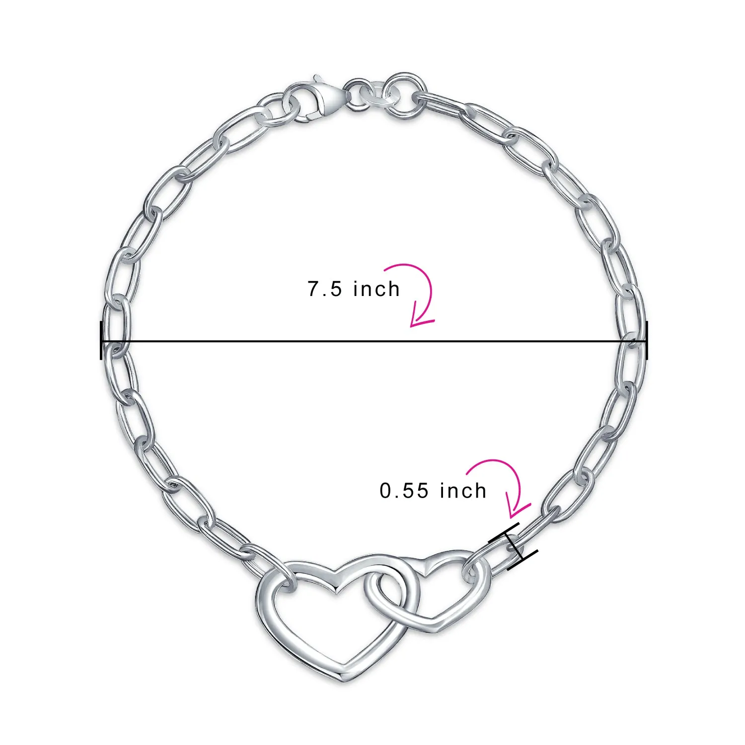 Eternal Love Knot Infinity Heart Bangle Bracelet .925 Sterling Silver