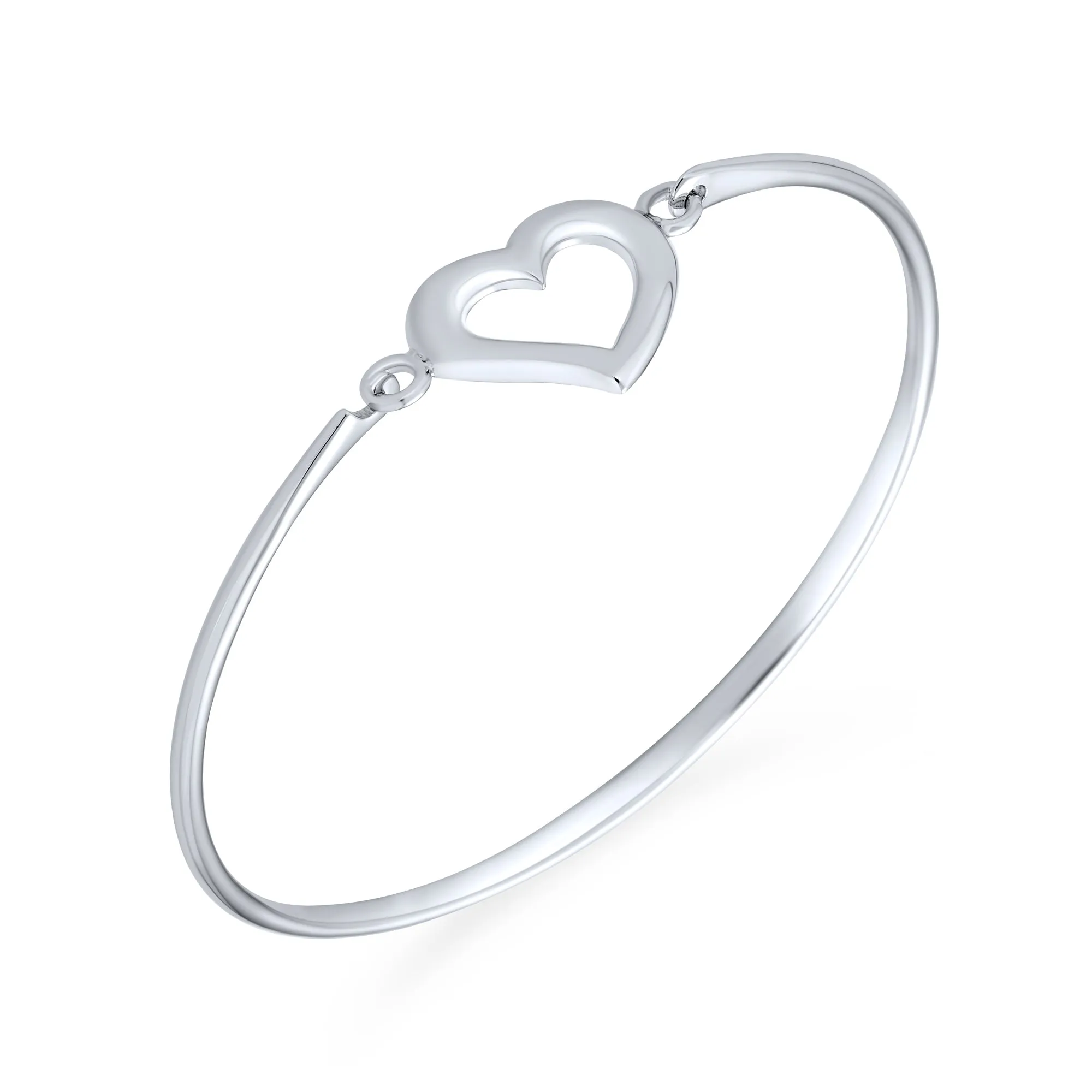 Eternal Love Knot Infinity Heart Bangle Bracelet .925 Sterling Silver