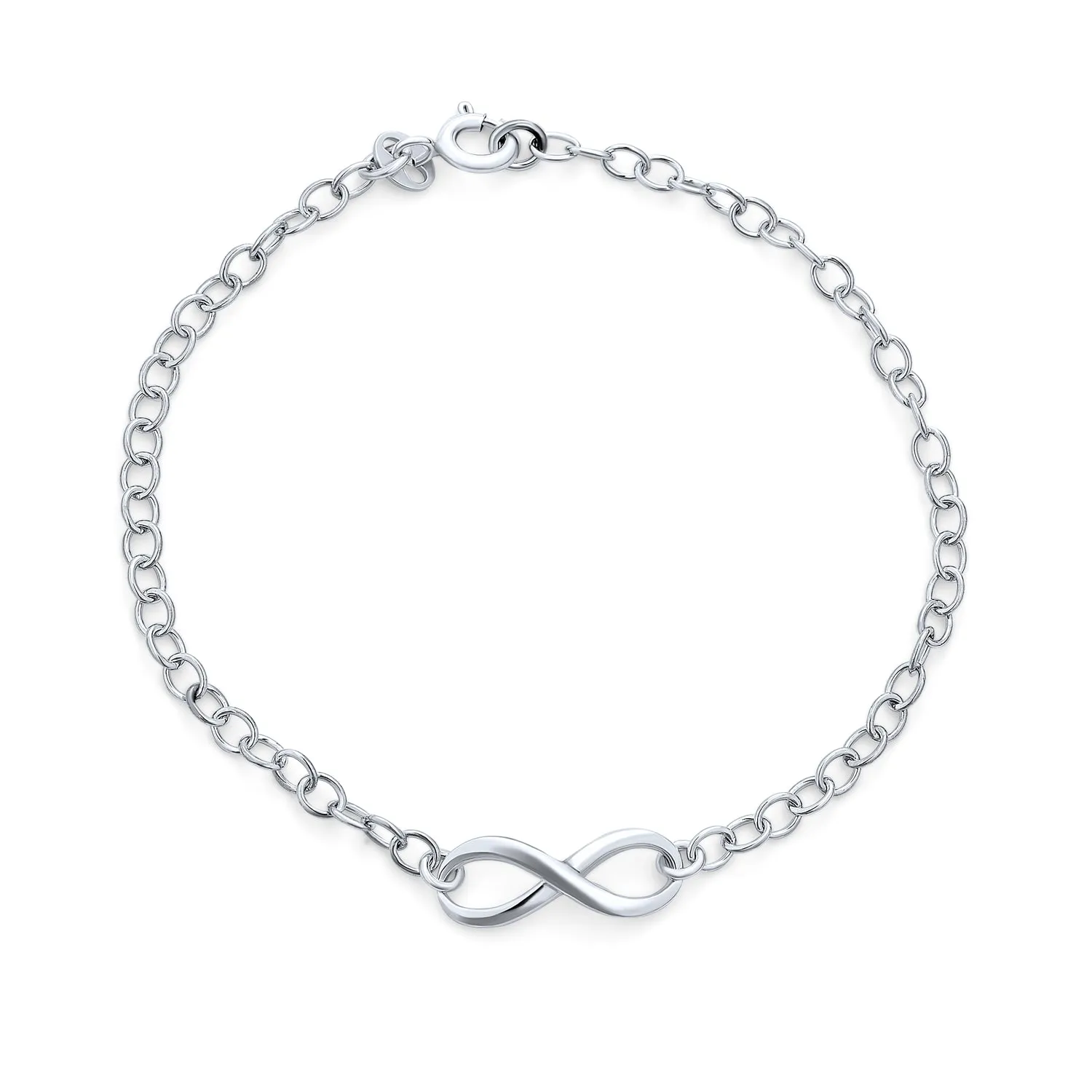 Eternal Love Knot Infinity Heart Bangle Bracelet .925 Sterling Silver