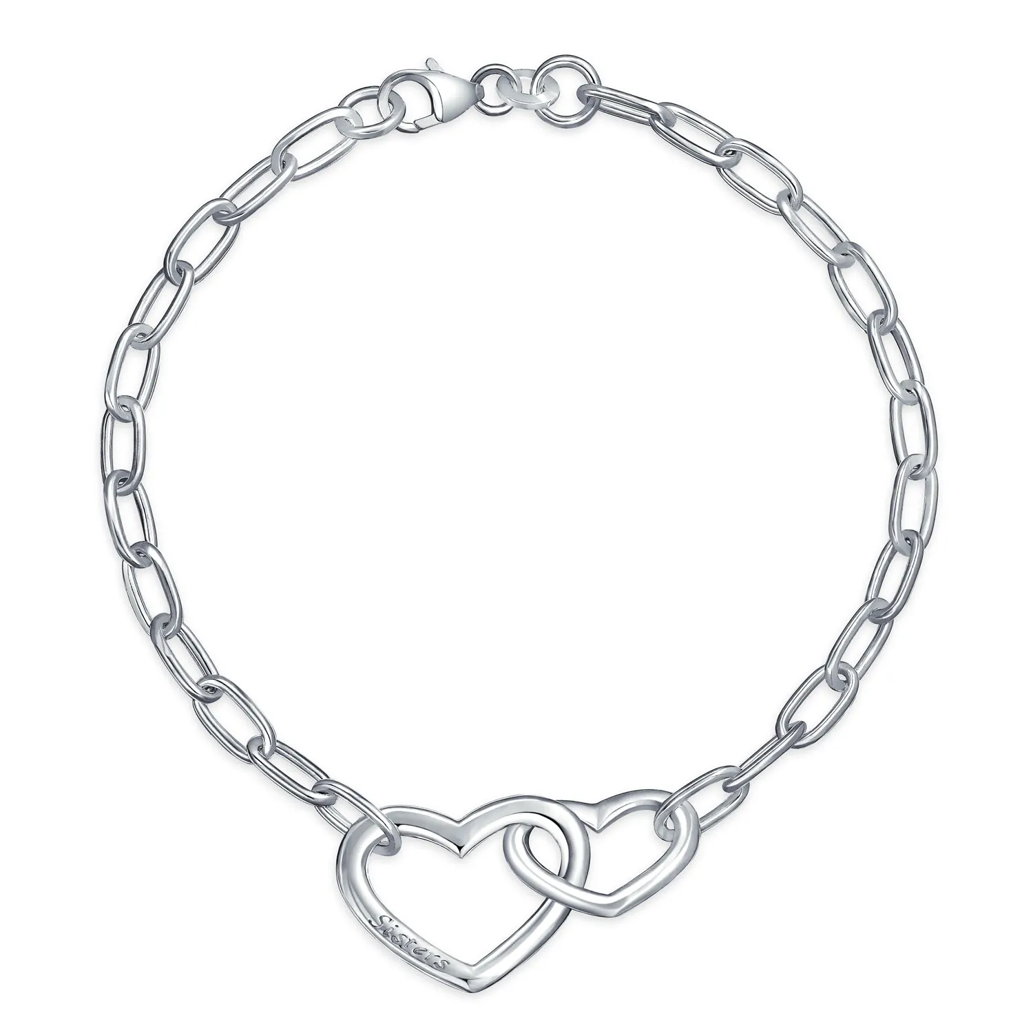 Eternal Love Knot Infinity Heart Bangle Bracelet .925 Sterling Silver