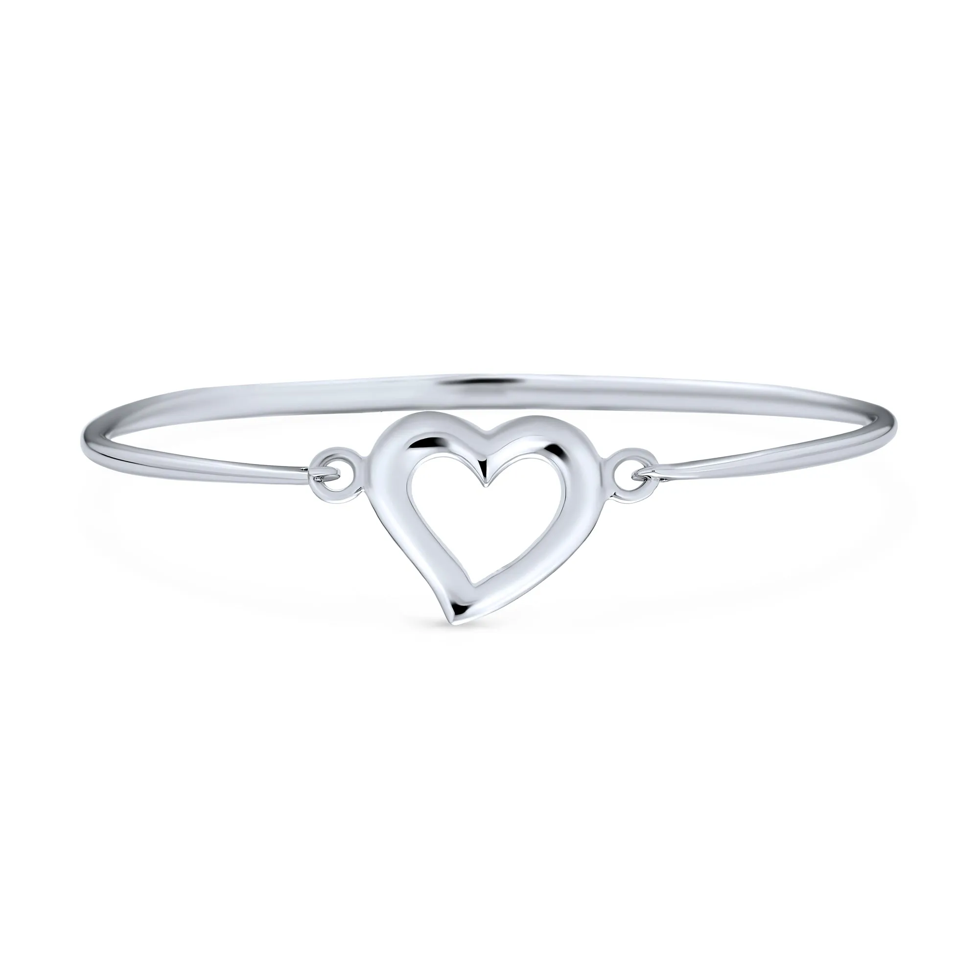 Eternal Love Knot Infinity Heart Bangle Bracelet .925 Sterling Silver