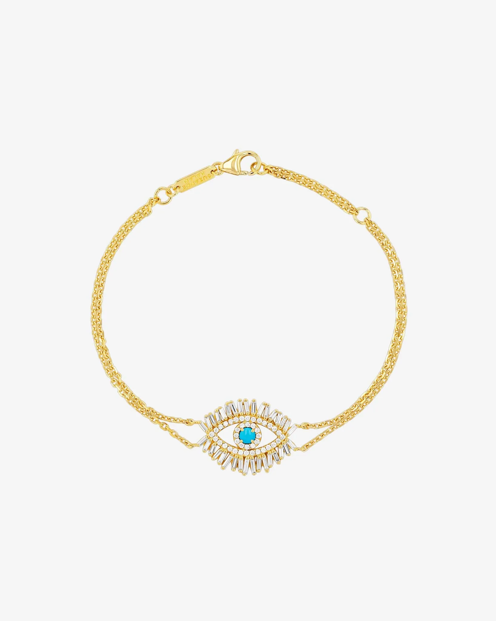 Evil Eye Midi Turquoise Half Pavé Bracelet