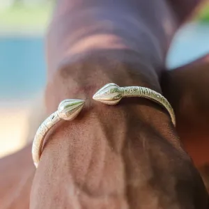 Extra Extra Heavy Cocoa Pod Bangle with Bamboo Pattern