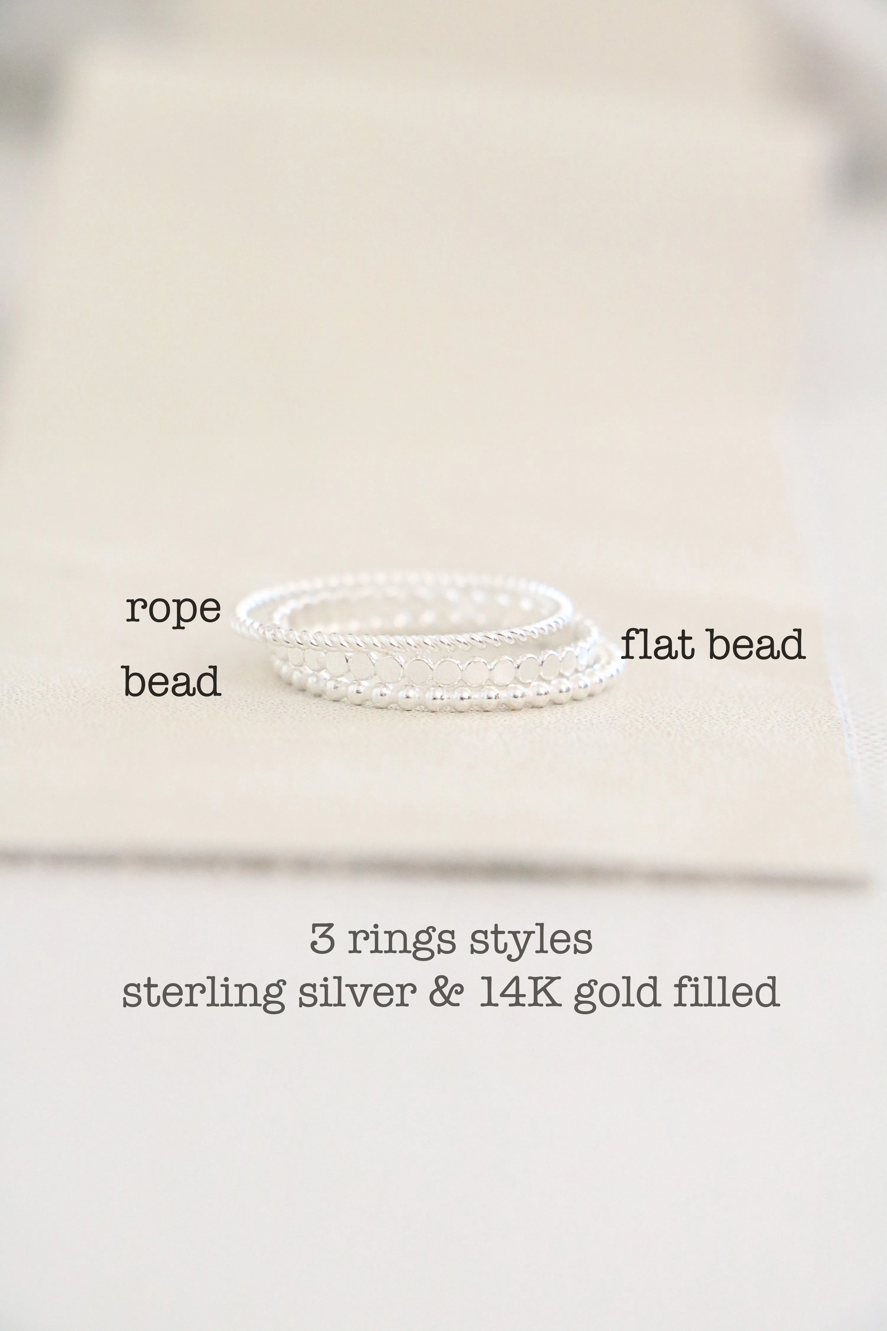 flat bead ring { silver   gold }