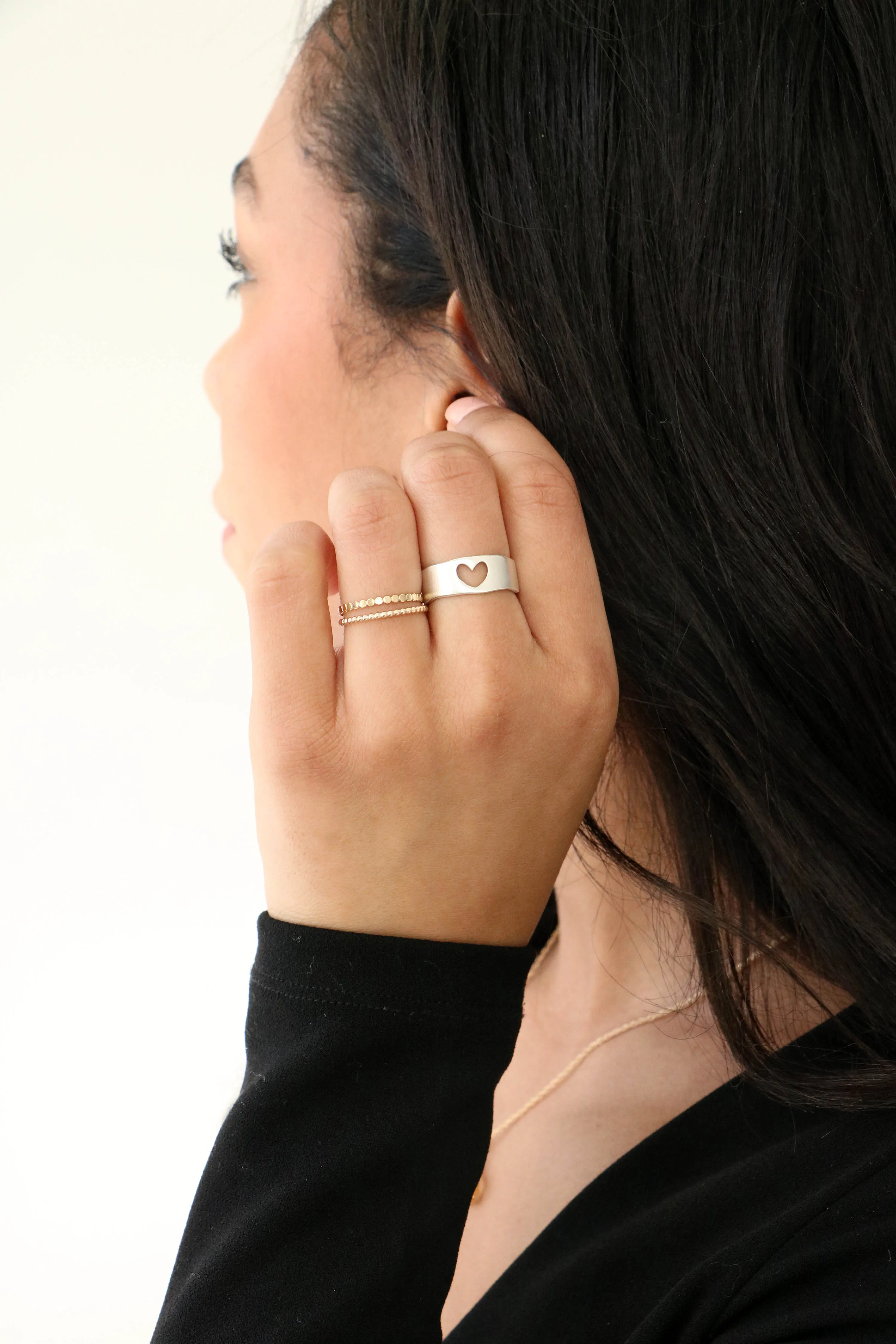 flat bead ring { silver   gold }