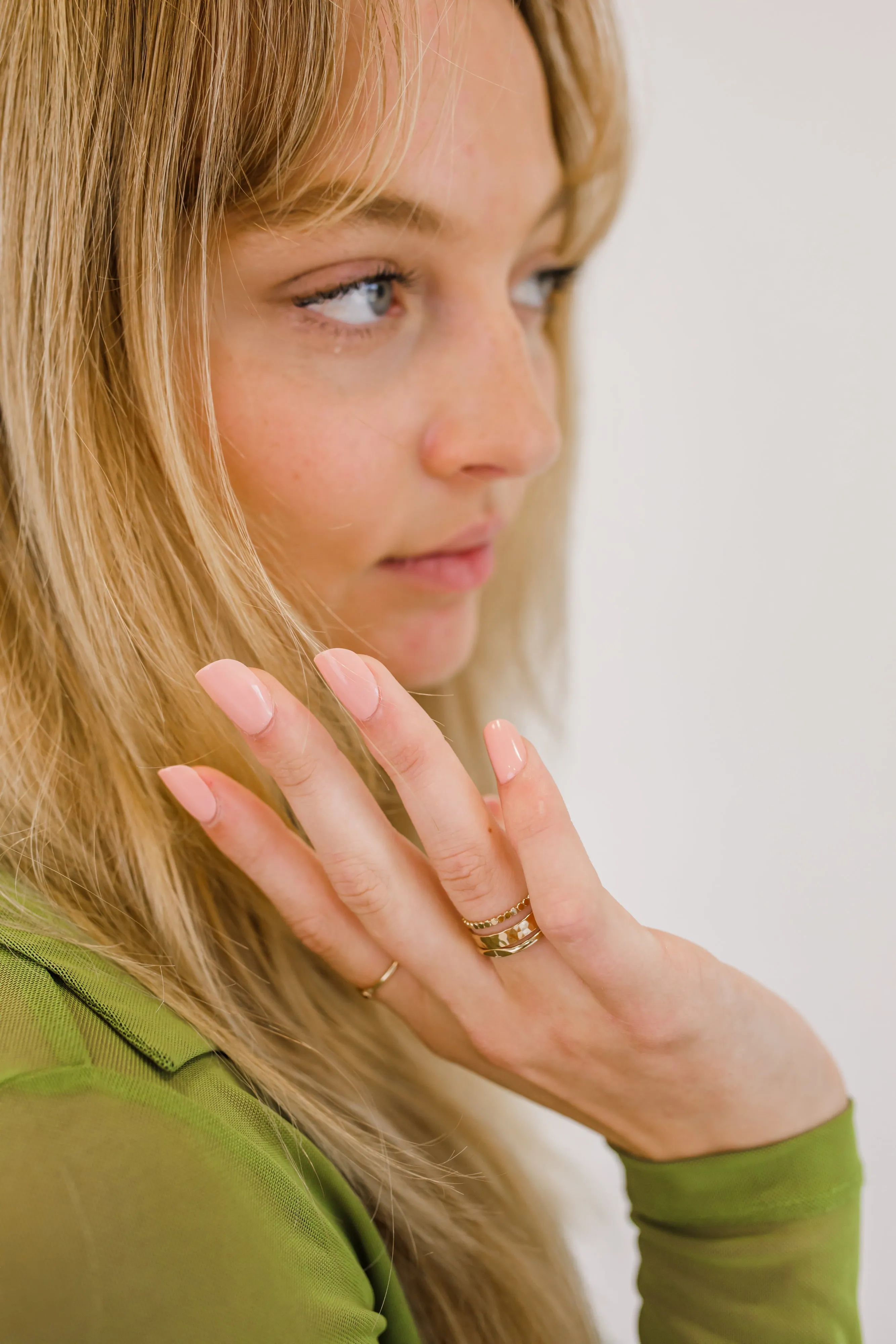 flat bead ring { silver   gold }