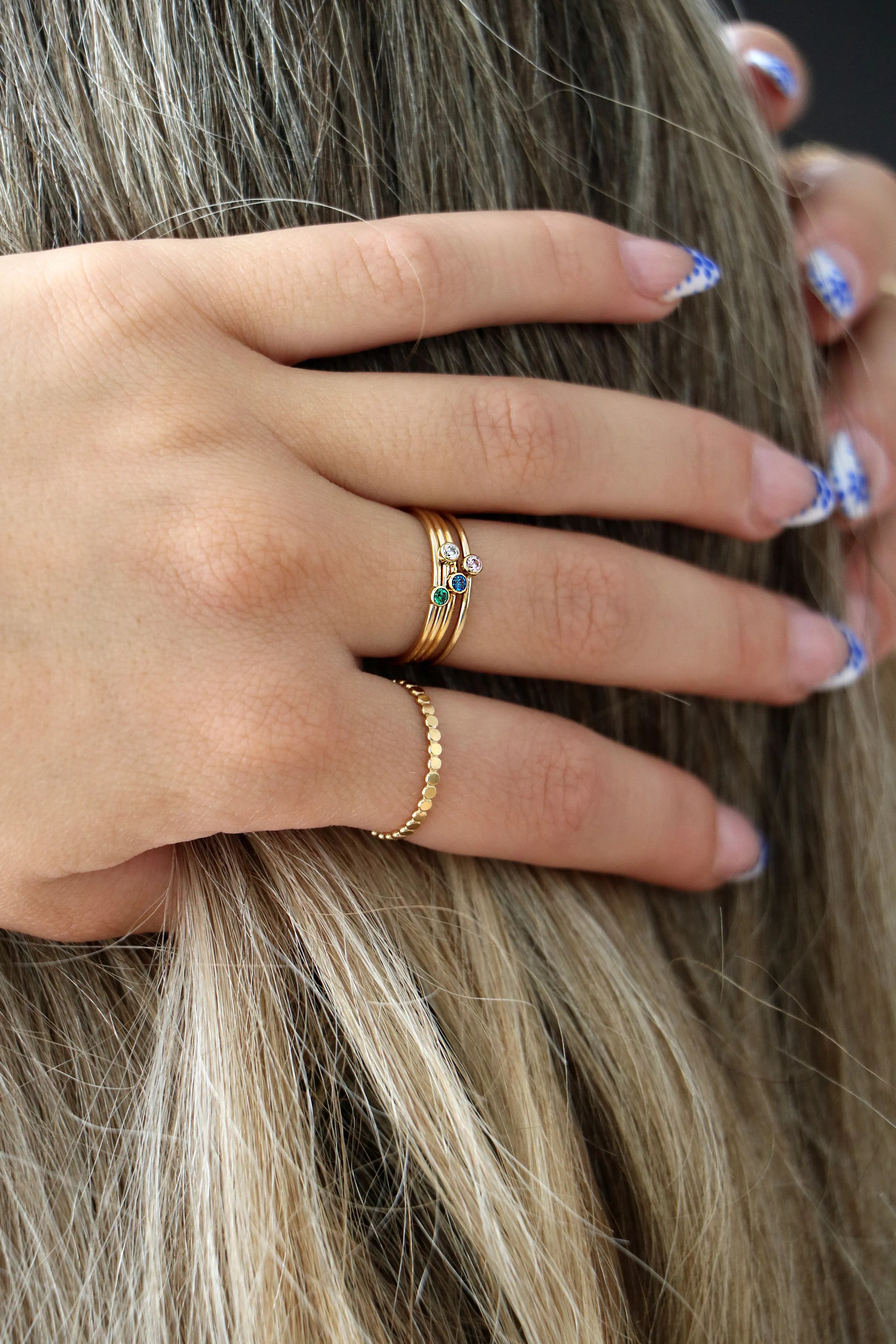 flat bead ring { silver   gold }