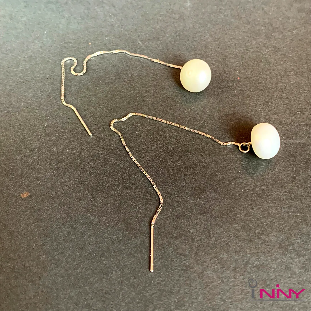 Flexible Drop Pearl Earrings