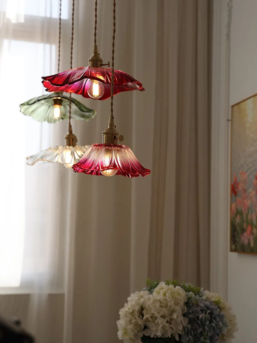 Flower Glass Plug In Pendant Lamp