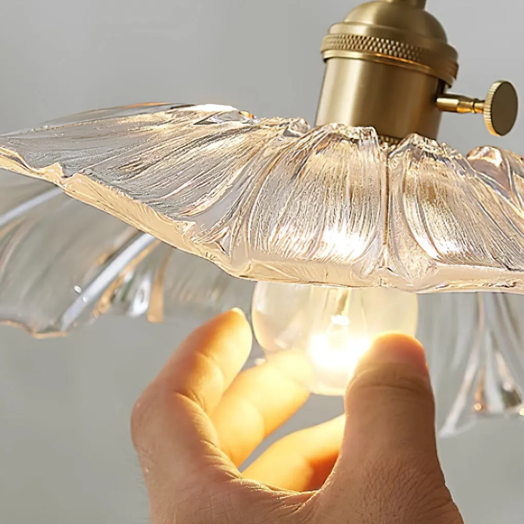 Flower Glass Plug In Pendant Lamp