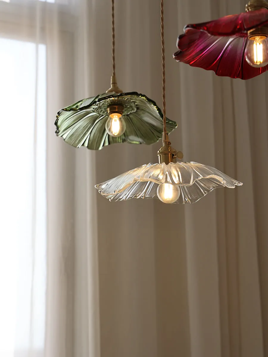 Flower Glass Plug In Pendant Lamp