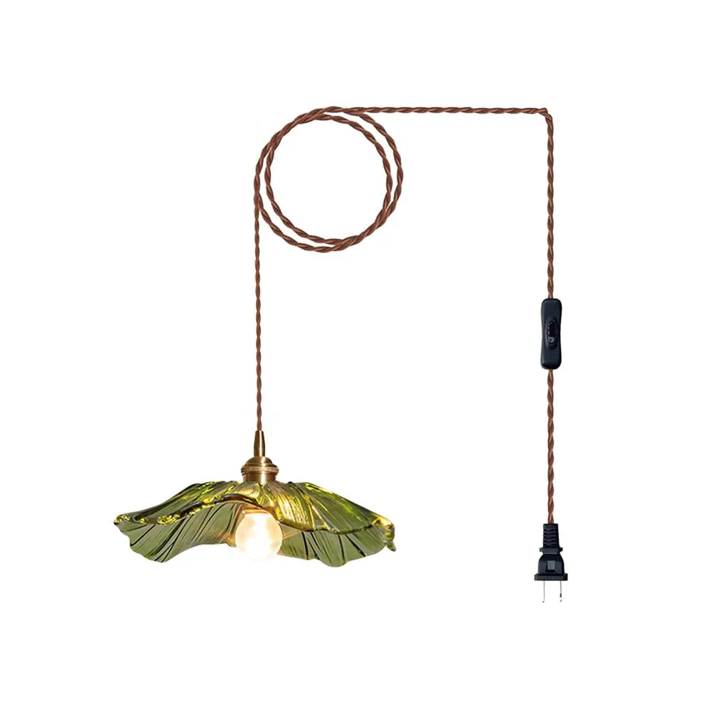 Flower Glass Plug In Pendant Lamp