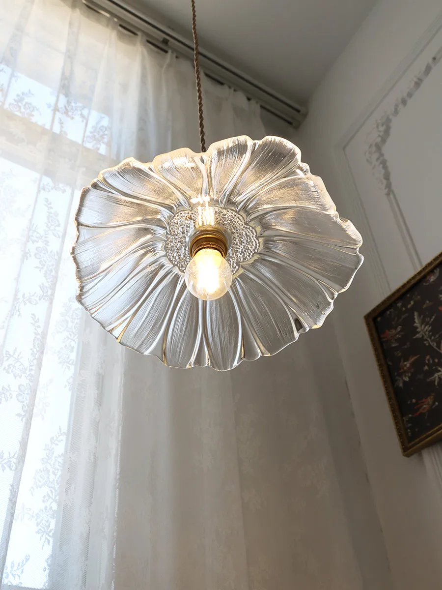 Flower Glass Plug In Pendant Lamp