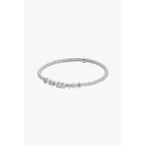 Fope 18K White Gold Prima Collection Flex'It Diamond Bracelet, Small Size