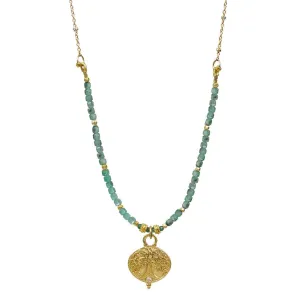 Gaia Emerald Cube Necklace