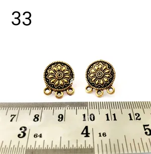 Golden earrings stud components metal earrings findings ESG33