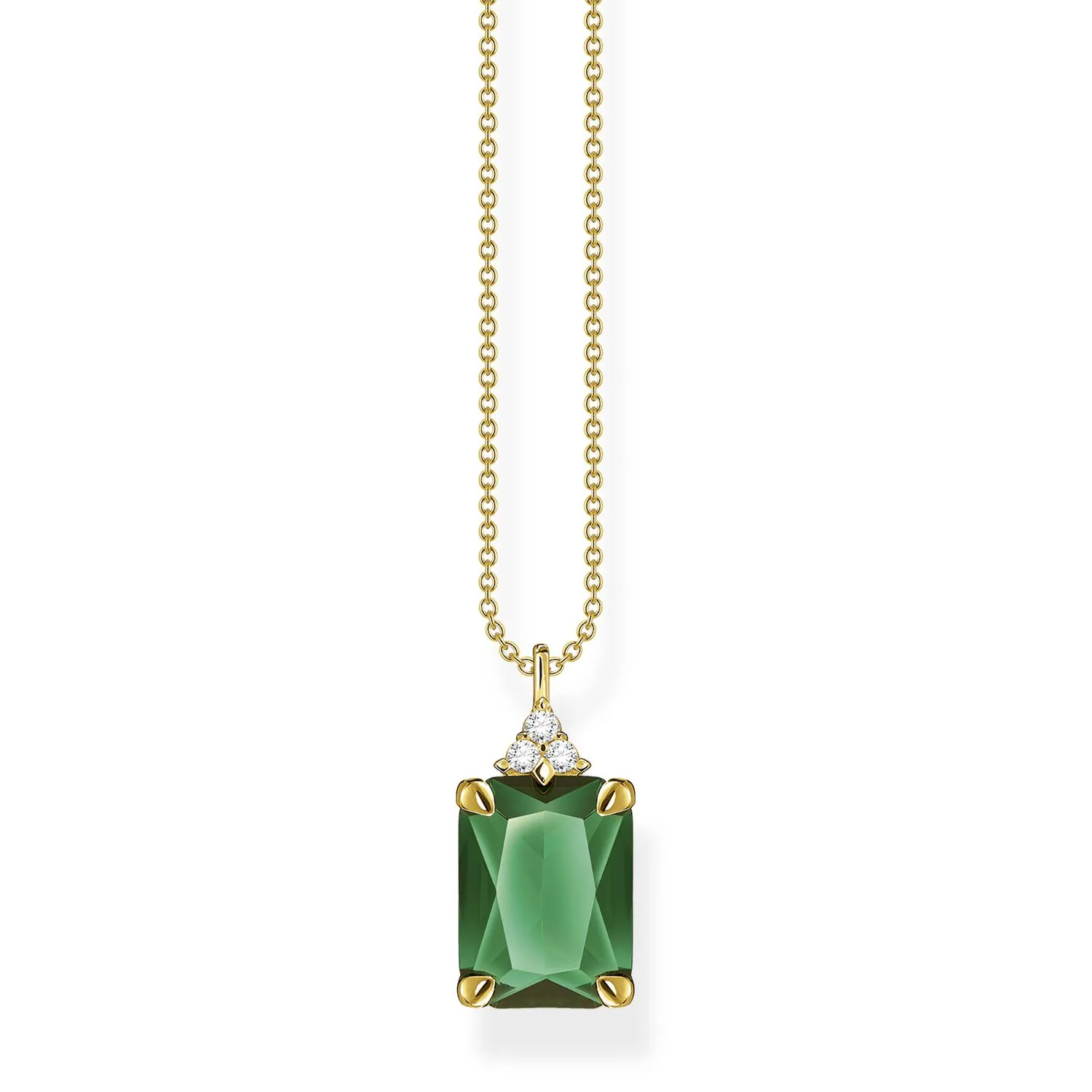 Green Stone Necklace Gold