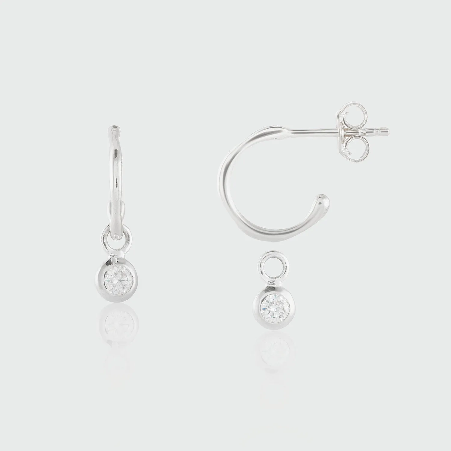 Hampton Moissanite & Sterling Silver Interchangeable Gemstone Drops