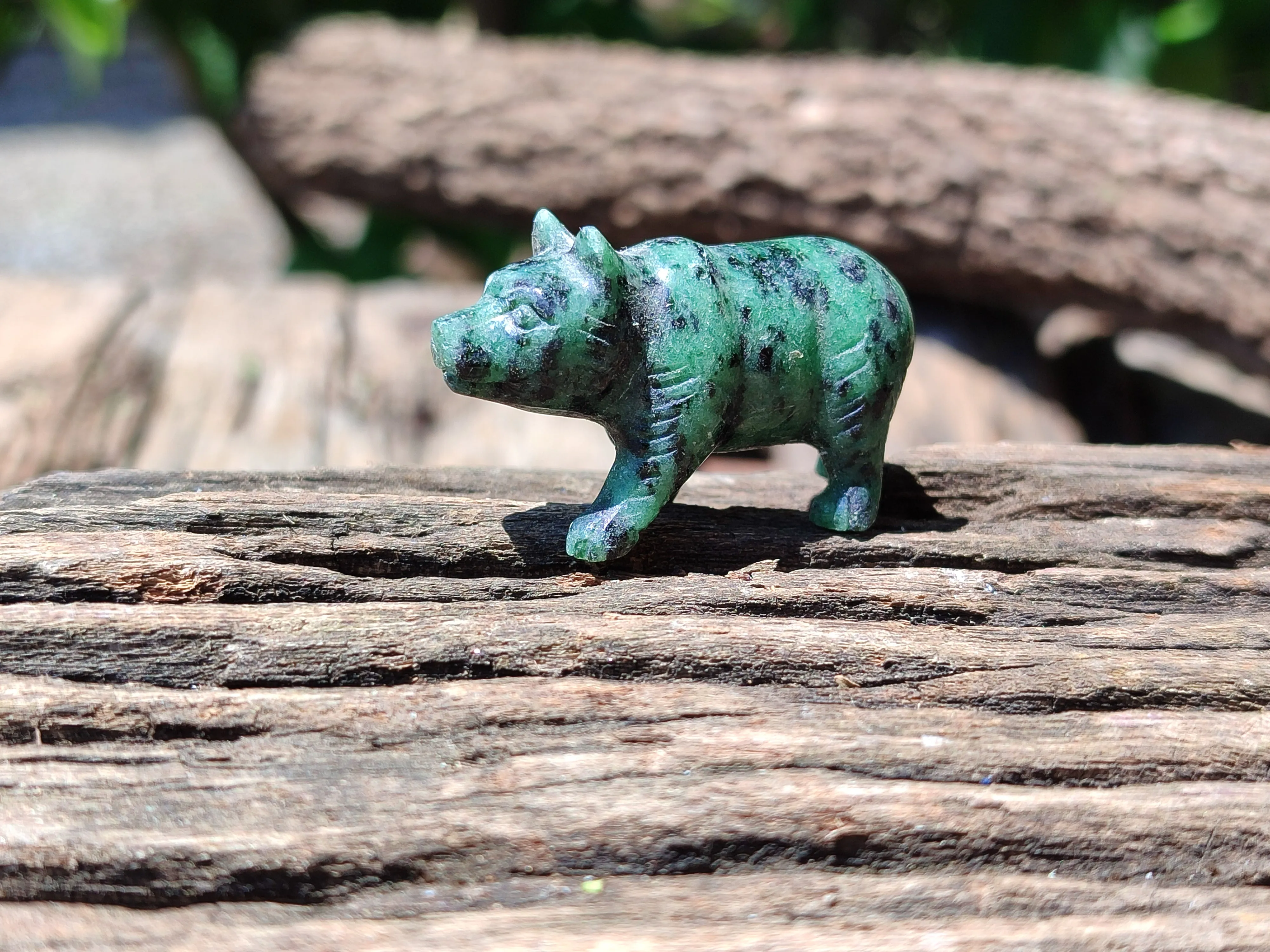 Hand Made Ruby Zoisite Animal Carvings x 12 From Tanzania