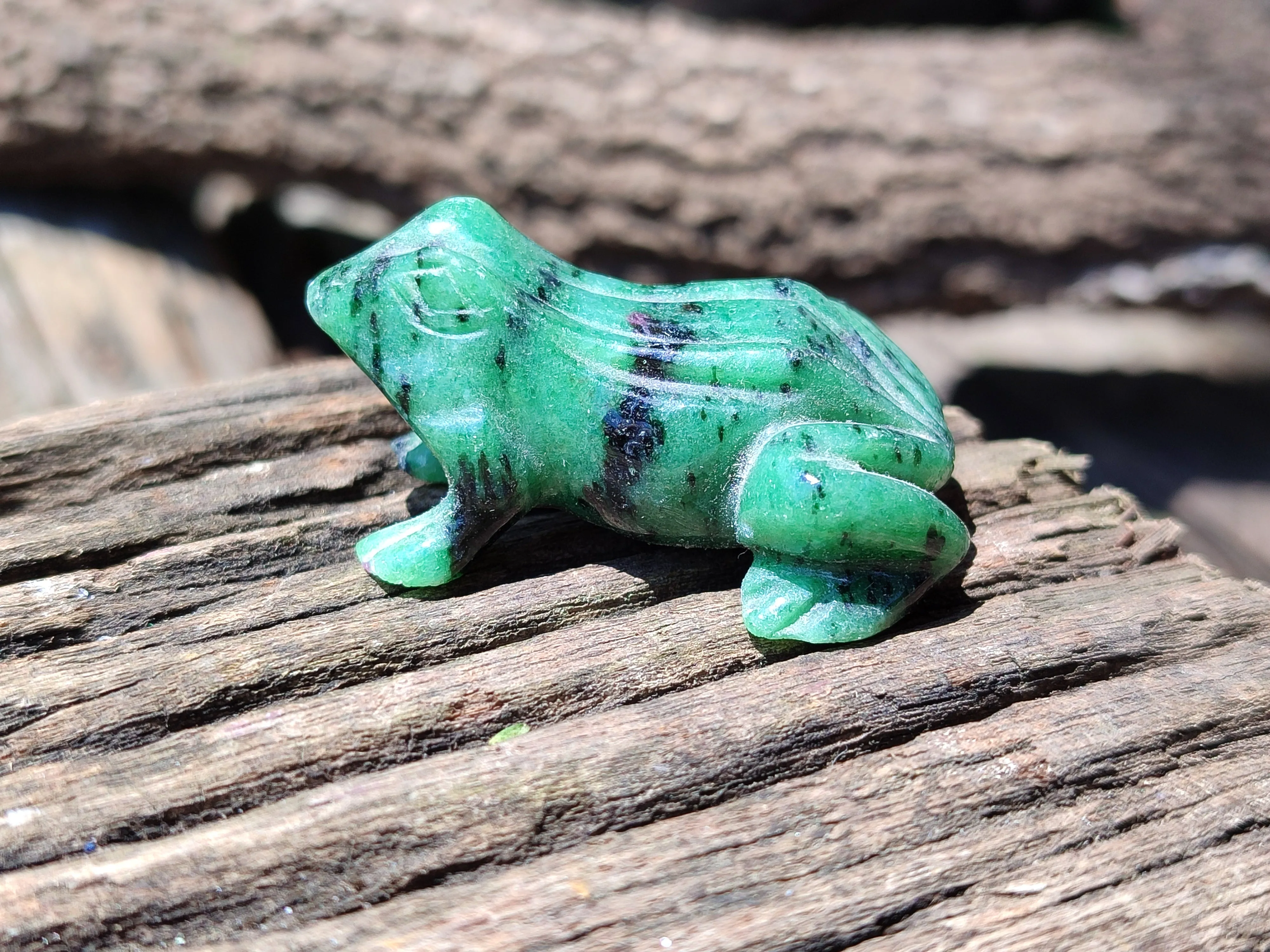 Hand Made Ruby Zoisite Animal Carvings x 12 From Tanzania