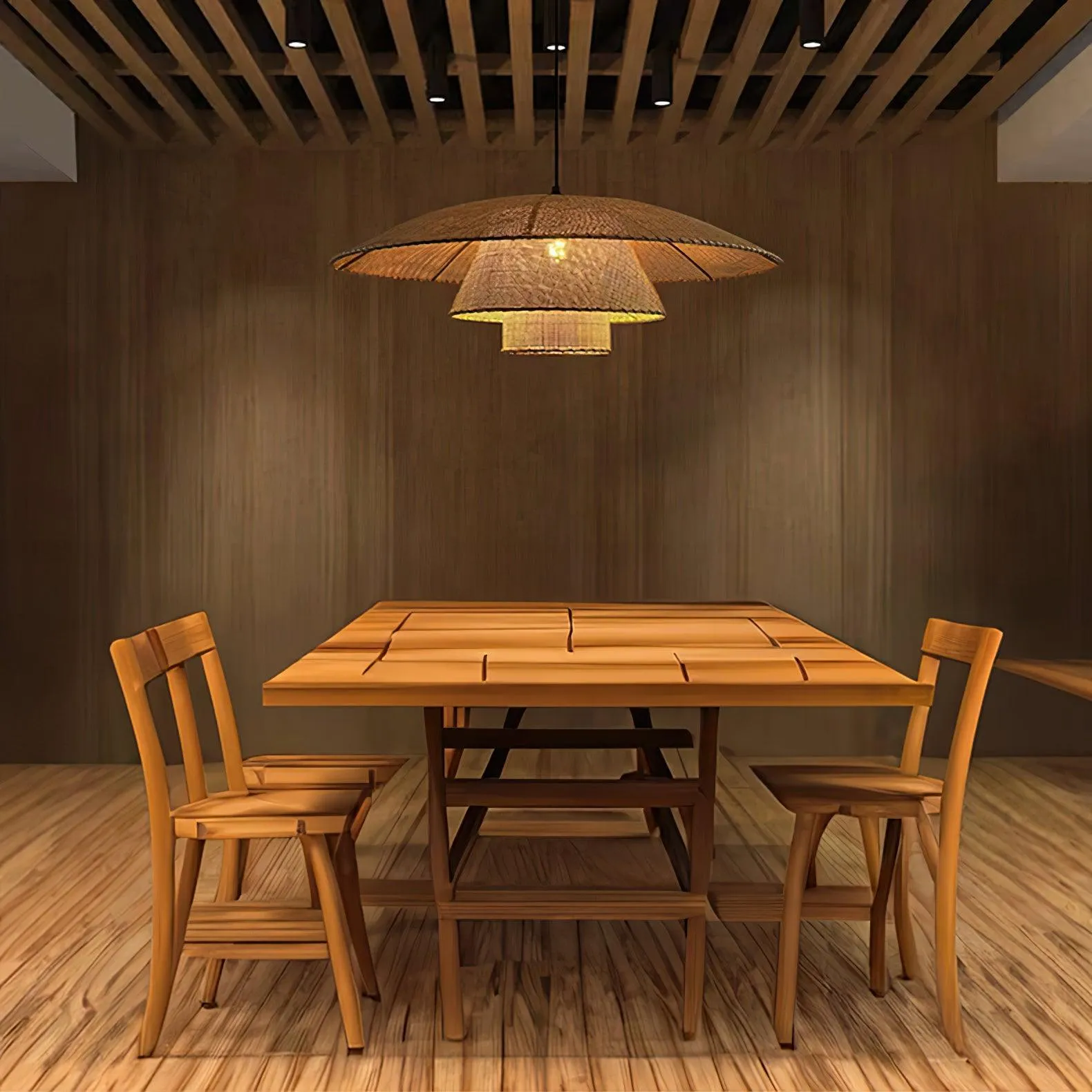 Hat Weave Rattan Pendant Lamp