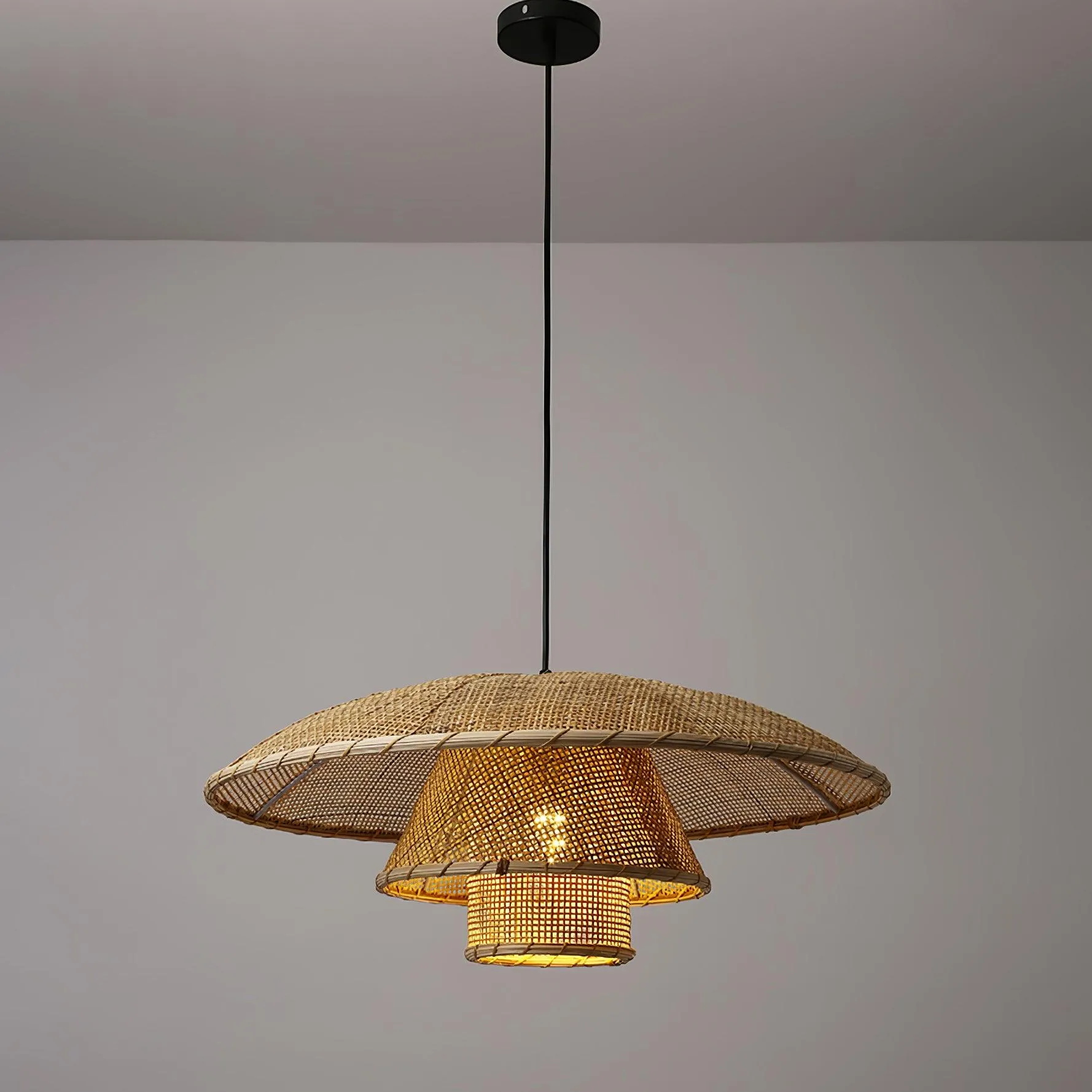 Hat Weave Rattan Pendant Lamp