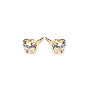 Heart Cubic Zirconia Stud Earrings