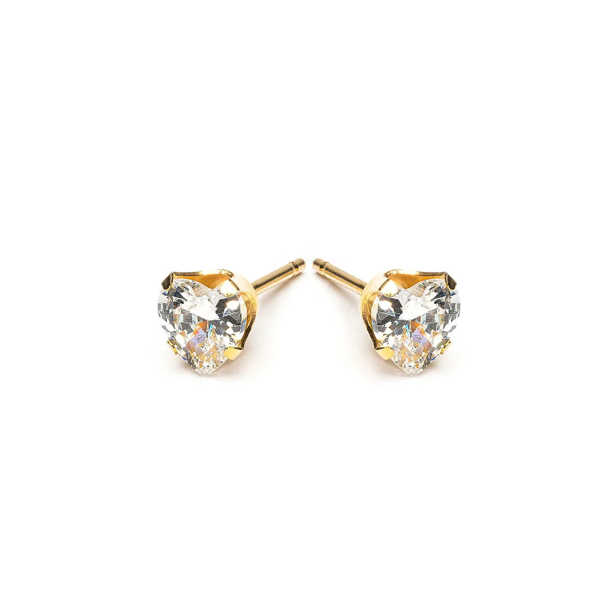 Heart Cubic Zirconia Stud Earrings