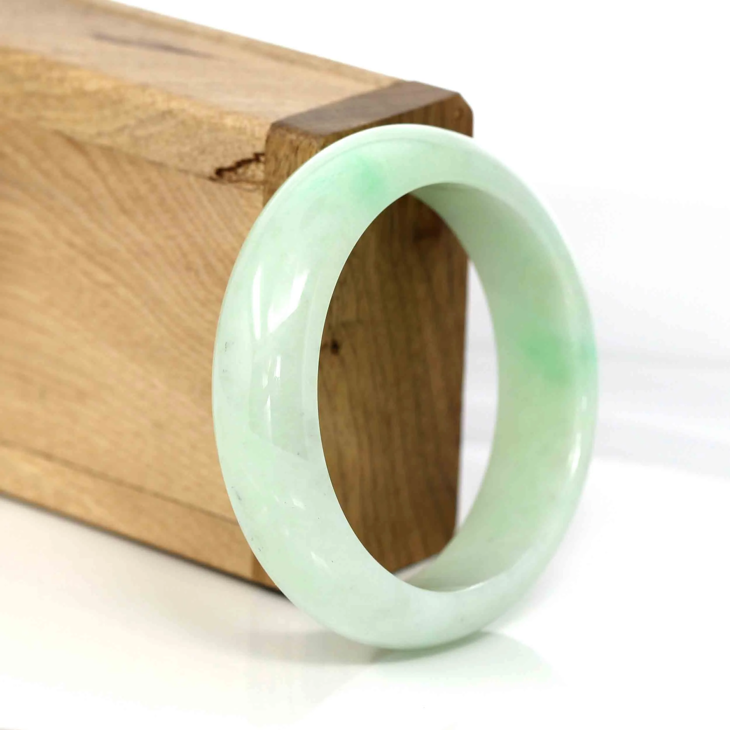 High-quality Lavender-Green Natural Burmese Jadeite Jade Bangle (54.89 mm ) #327