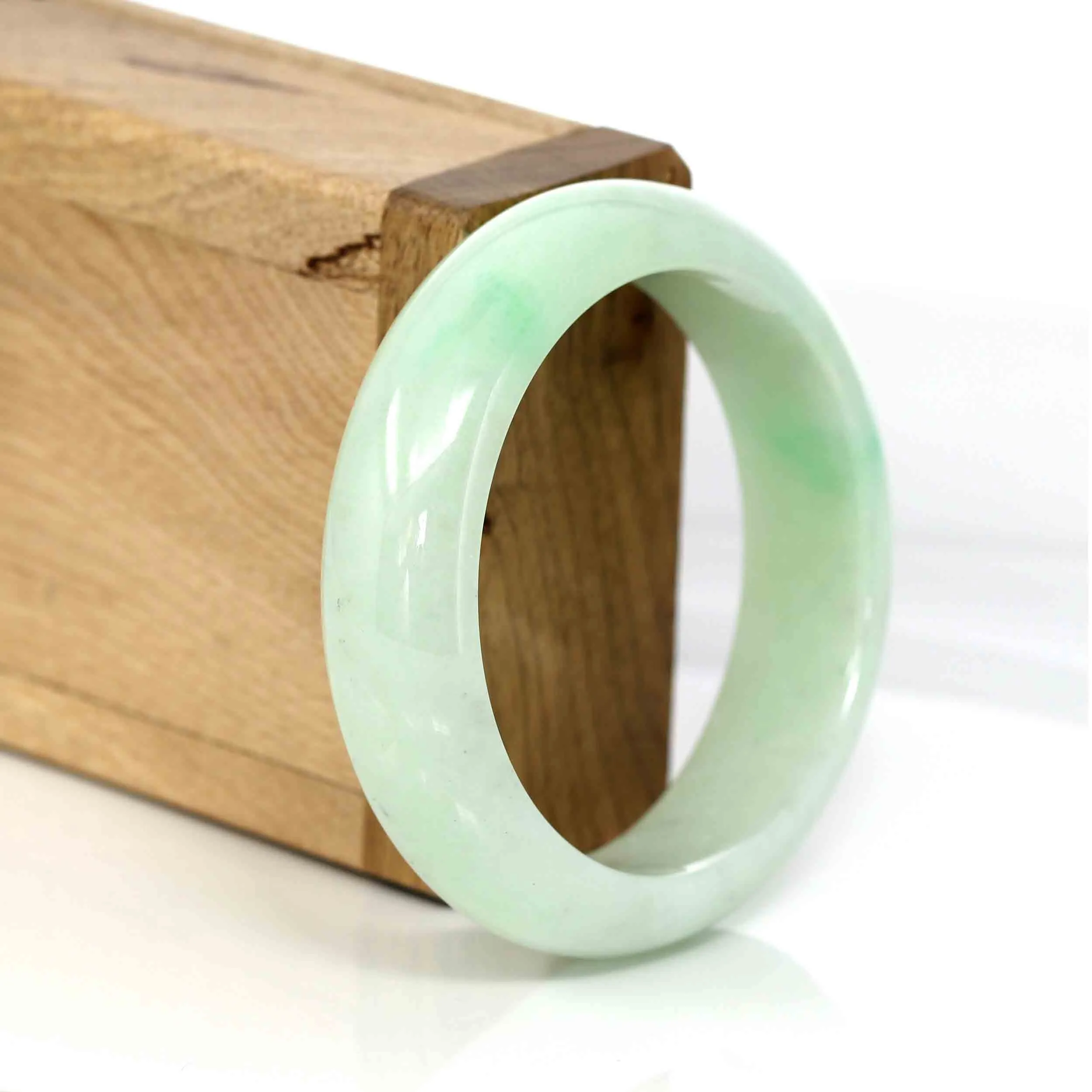 High-quality Lavender-Green Natural Burmese Jadeite Jade Bangle (54.89 mm ) #327