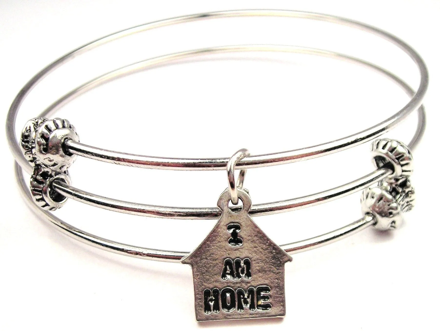 I Am Home Triple Style Expandable Bangle Bracelet