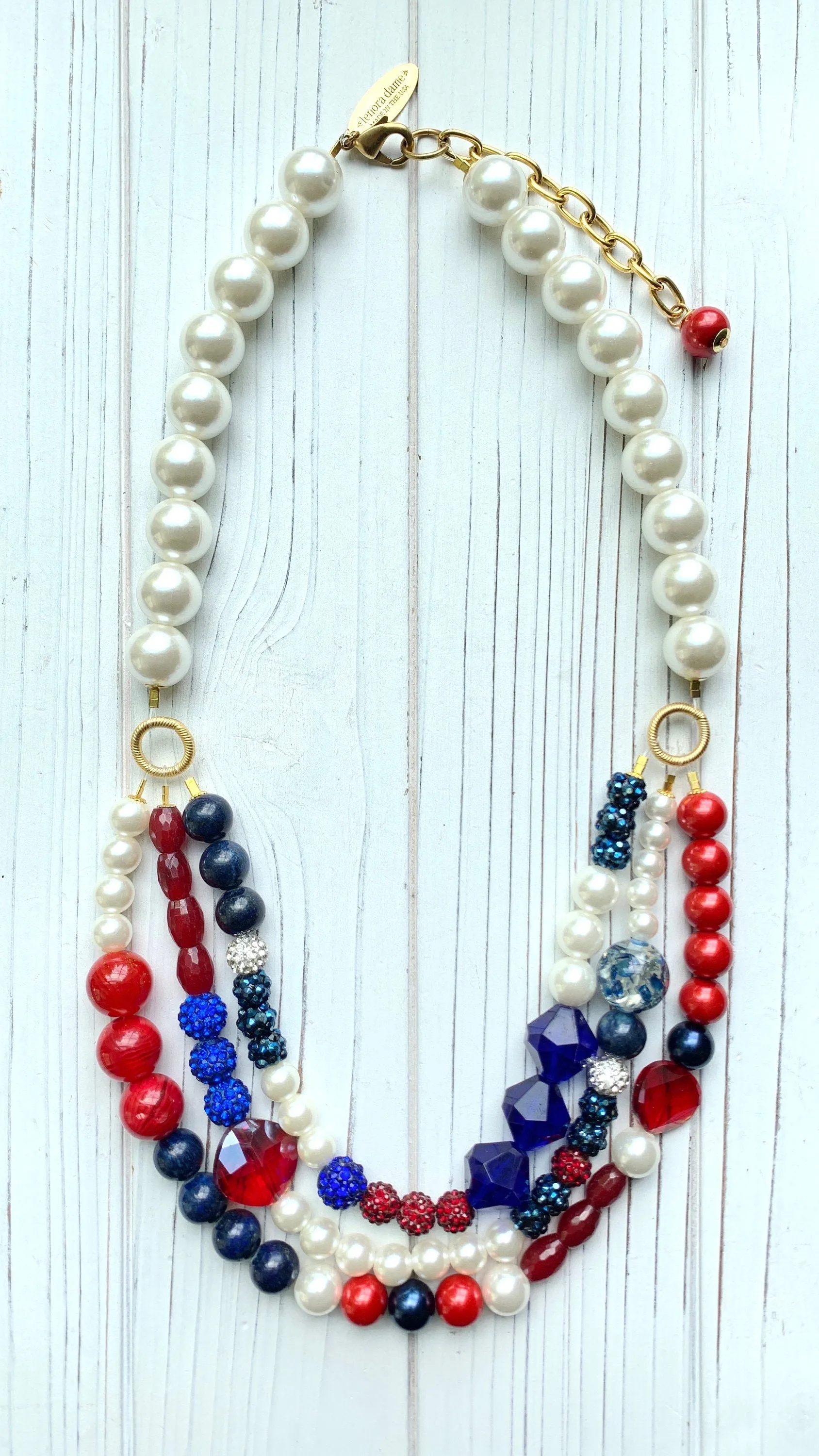 Independence Day Multi-strand Necklace